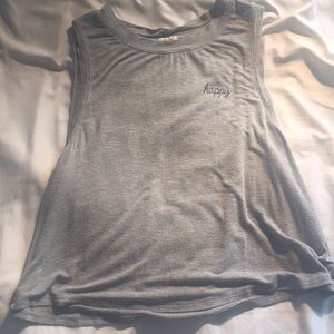 Grey cotton tank top